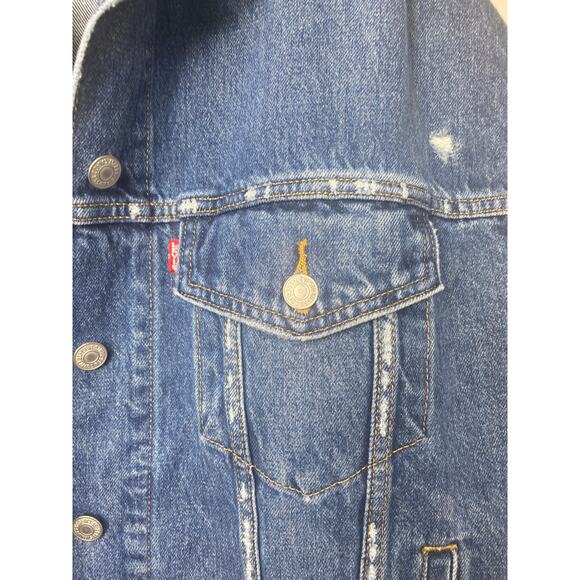 NWT LEVI'S JEAN JACKET BLUE MEDIUM - Picture 7 of 10